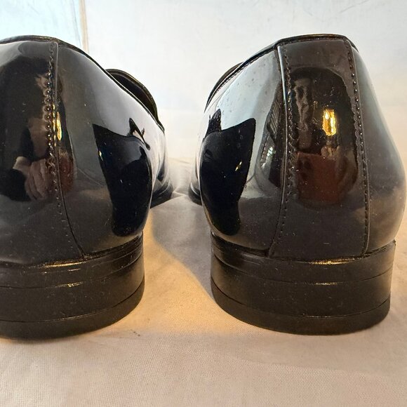 STACY ADAMS  PHOENIX Plain Toe Tassel Slip On, Black Faux Patent  Men Size 11 M - Picture 5 of 7